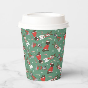 Merry Christmas Great Dane Dogs Paper Cups