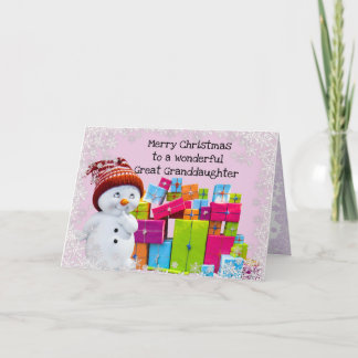 Merry Christmas Great Granddaughter Card