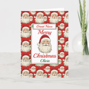 Merry Christmas Great Niece Santa  Holiday Card