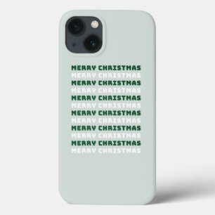 Merry Christmas, Green Christmas Art, Holiday iPhone 13 Case