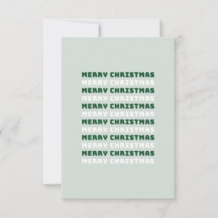 Merry Christmas, Green Christmas Art, Holiday Thank You Card