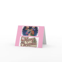 Merry Christmas green family photo Holiday Card