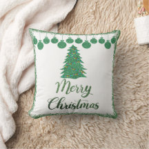 Merry christmas- green glitter ornaments 