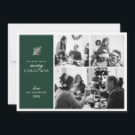 Merry Christmas. Green modern collage multi photo Holiday Card<br><div class="desc">"We wish you a Merry Christmas" green modern card with collage / multi photo for winter holiday. Please contact me if you need additional items.</div>