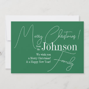Merry Christmas Green Modern Holiday Card