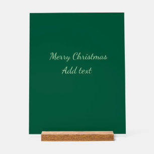 Merry Christmas green plain solo background holida Acrylic Sign