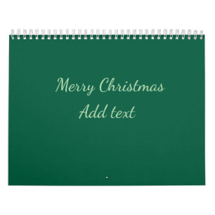 Merry Christmas green plain solo background holida Calendar