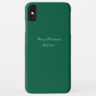 Merry Christmas green plain solo background holida iPhone XS Max Case