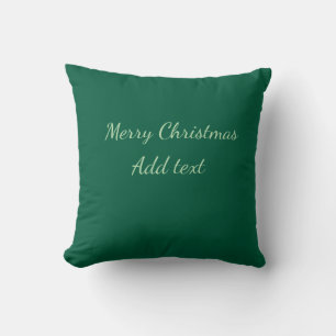 Merry Christmas green plain solo background holida Cushion