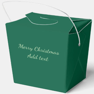 Merry Christmas green plain solo background holida Favour Box