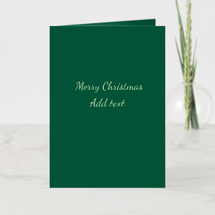 Merry Christmas green plain solo background holida Foil Holiday Card
