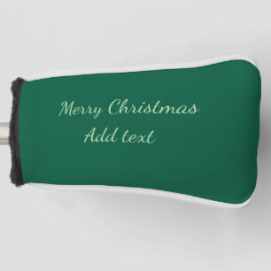 Merry Christmas green plain solo background holida Golf Head Cover