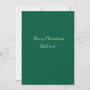 Merry Christmas green plain solo background holida Invitation