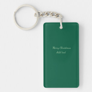 Merry Christmas green plain solo background holida Key Ring