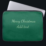 Merry Christmas green plain solo background holida Laptop Sleeve<br><div class="desc">Design</div>