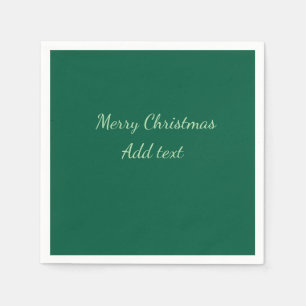 Merry Christmas green plain solo background holida Napkin