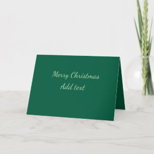 Merry Christmas green plain solo background holida Thank You Card
