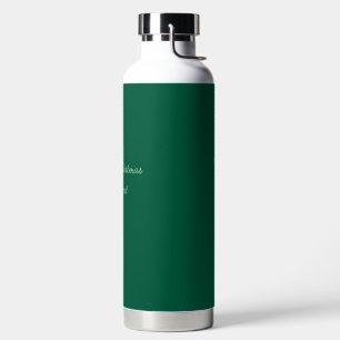 Merry Christmas green plain solo background holida Water Bottle