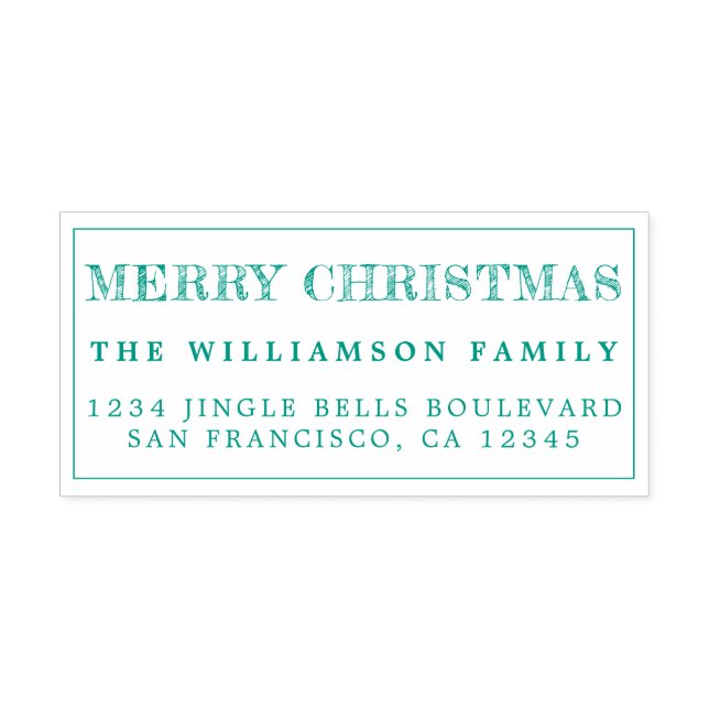 Merry Christmas Green Return Address Self-inking Stamp (Design)