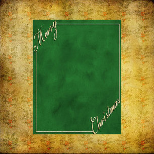 Merry Christmas Green Scrapbook Paper