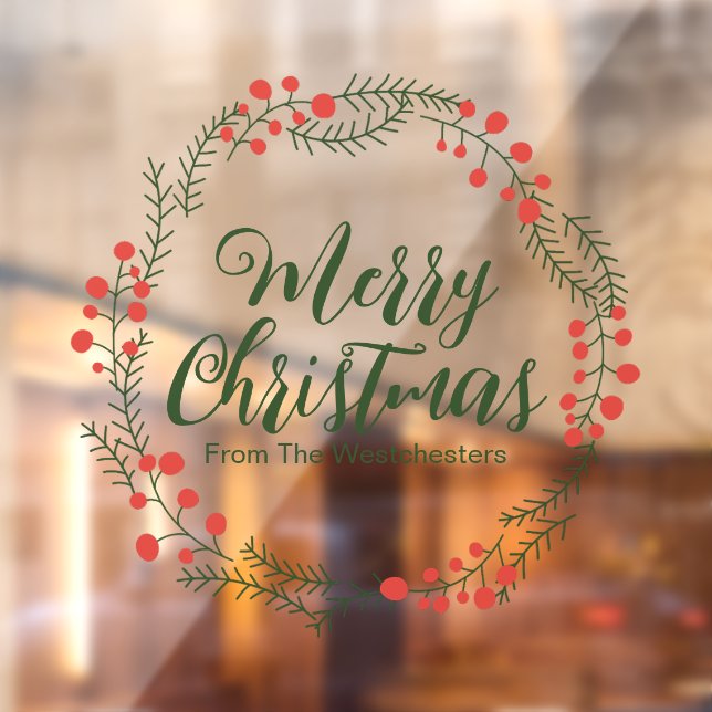 Merry Christmas green script rustic wreath frame (Sheet 2)