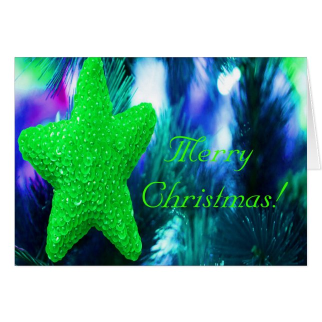 Merry Christmas Green Star (Front Horizontal)