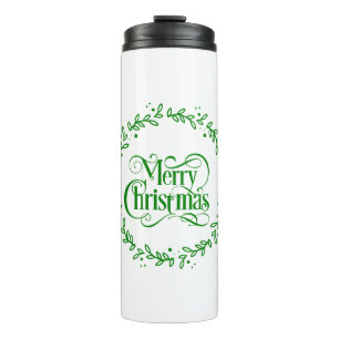 Merry Christmas green Thermal Tumbler