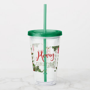 Merry Christmas greenery  Acrylic Tumbler
