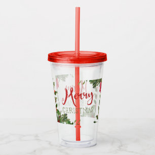 Merry Christmas greenery Acrylic Tumbler