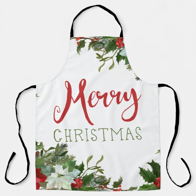 Merry Christmas greenery  Apron (Front)