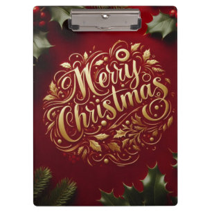 Merry Christmas greenery Clipboard