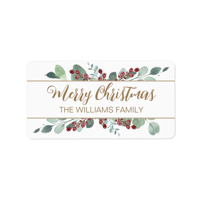 Merry Christmas Greenery CranBerries  Gold Label (Front)