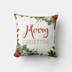 Merry Christmas greenery  Cushion