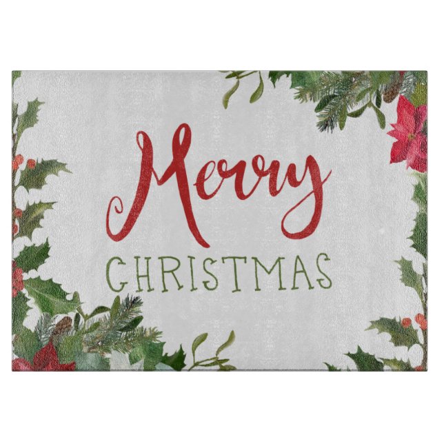 Merry Christmas greenery  Cutting Board (Front)