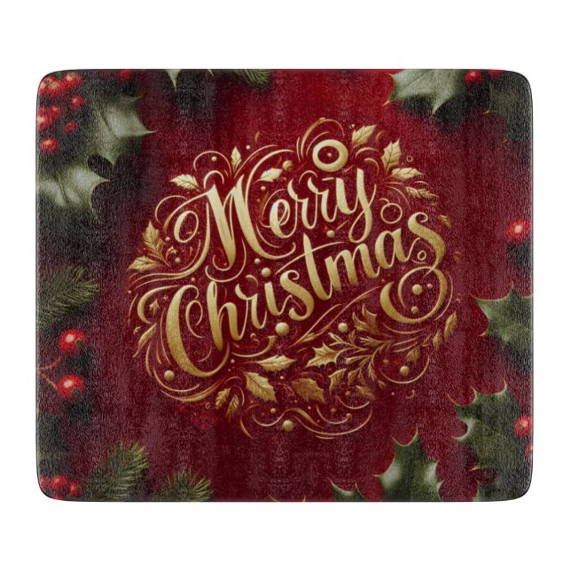 Merry Christmas greenery  Cutting Board (Front)