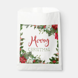 Merry Christmas greenery Favour Bag