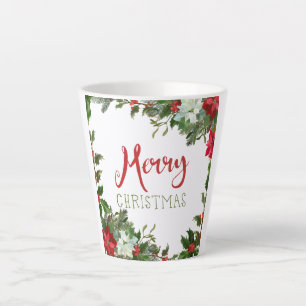 Merry Christmas greenery Latte Mug