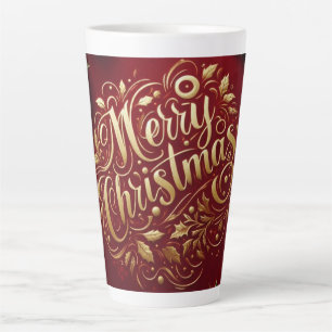 Merry Christmas greenery Latte Mug