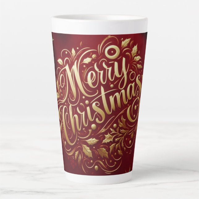 Merry Christmas greenery  Latte Mug (Front)