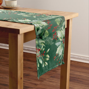 Merry Christmas Greenery  Medium Table Runner