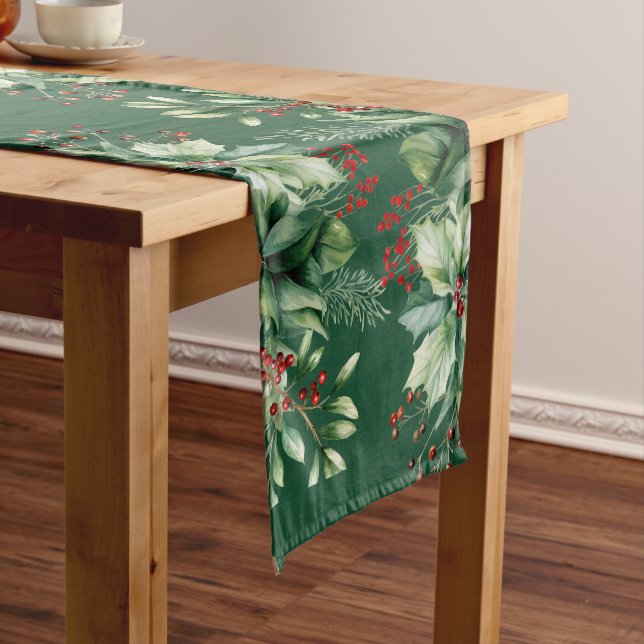Merry Christmas Greenery  Medium Table Runner (In Situ)