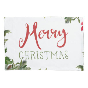 Merry Christmas greenery Pillowcase
