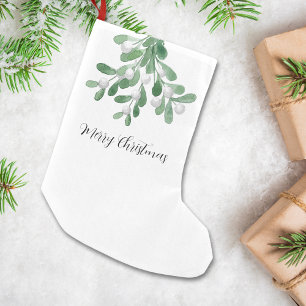 Merry Christmas Greenery Small Christmas Stocking
