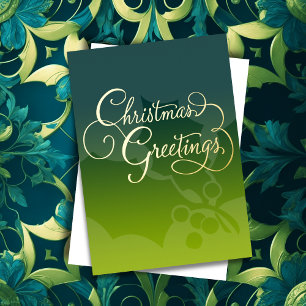 Merry Christmas Greeting Card Any Colour w/ Lime