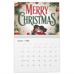 Merry Christmas Greeting Card for a Couple Calendar