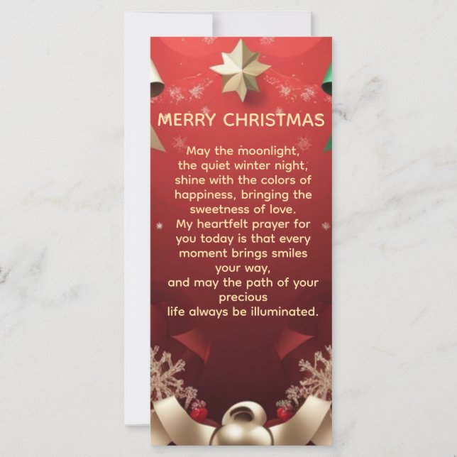 Merry Christmas Greeting Card with Festive Ribbons (Front)