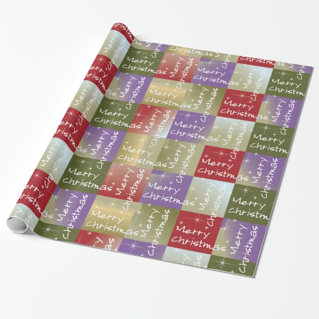 Merry Christmas Greeting Holiday Wrapping Paper (Unrolled)