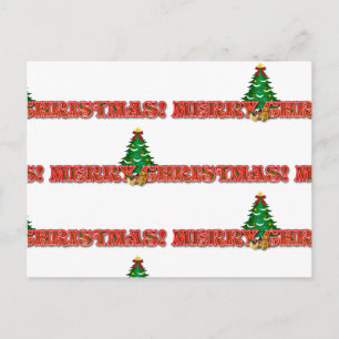 Merry Christmas Greeting / Invitation Holiday Postcard