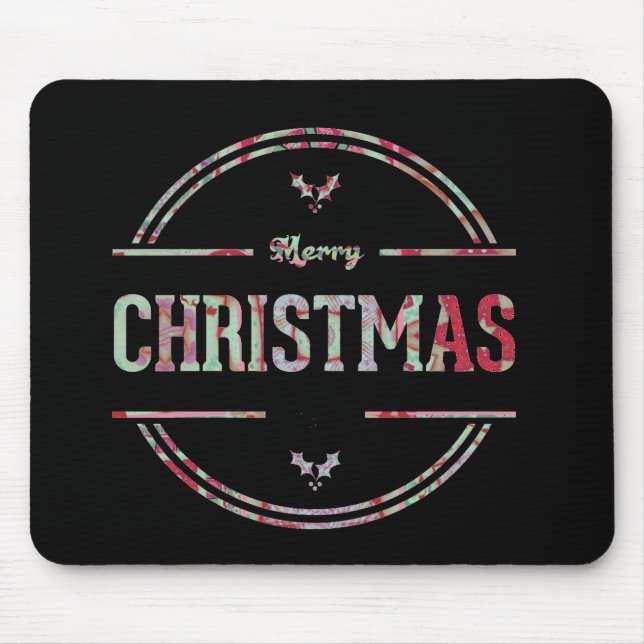 Merry Christmas Greeting Mouse Pad (Front)
