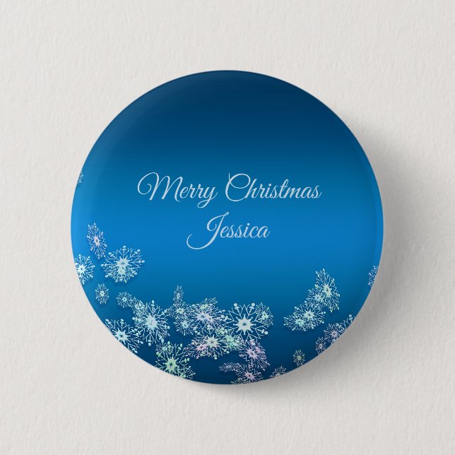 Merry Christmas. Greeting.Name. 6 Cm Round Badge (Front)